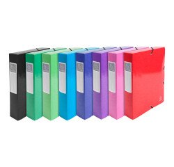 Boîte de classement Idérama en carte pelliculée 7/10e - dos 6 cm - couleurs assorties