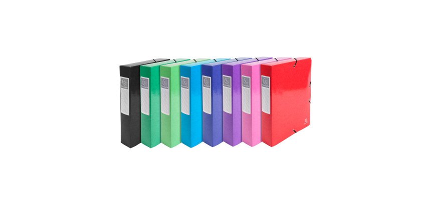 Boîte de classement Idérama en carte pelliculée 7/10e - dos 6 cm - couleurs assorties