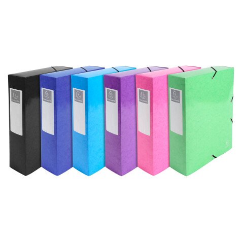 Boîte de classement Idérama en carte pelliculée 7/10e - dos 8 cm - couleurs assorties