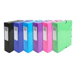 Boîte de classement Idérama en carte pelliculée 7/10e - dos 8 cm - couleurs assorties