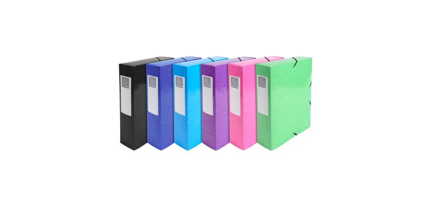 Boîte de classement IDERAMA en carte pelliculée 7/10e - dos 8 cm - couleurs assorties