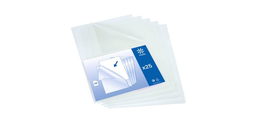 Aktenhüllen Viquel A4 Polypropylen granuliert 13/100e - Pack von 25