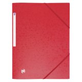 Chemise à élastique 3 rabats carte Oxford 24 x 32 cm dos 2,5 cm rouge