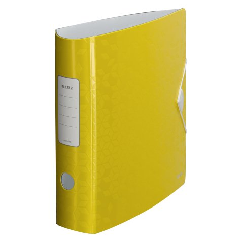 Registratore con meccanismo a leva 180° Leitz Active WOW 82 mm polyfoam 2 anelli A4 giallo