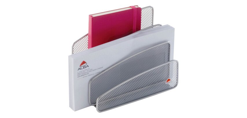 Range-lettres MESHLETTER  3 compartiments - métal gris