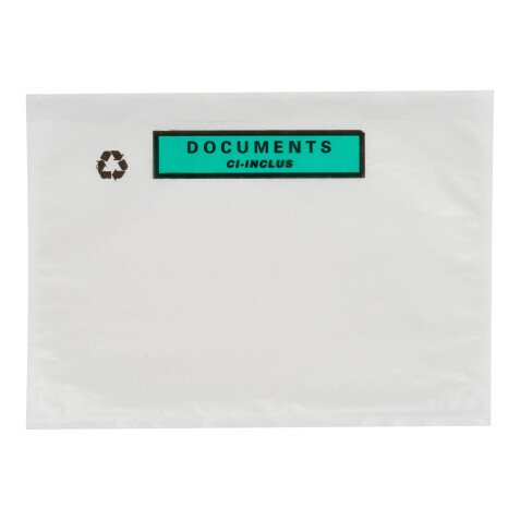 Pochette adhésive "Documents ci-inclus" 100 % recyclable - Boîte de 250