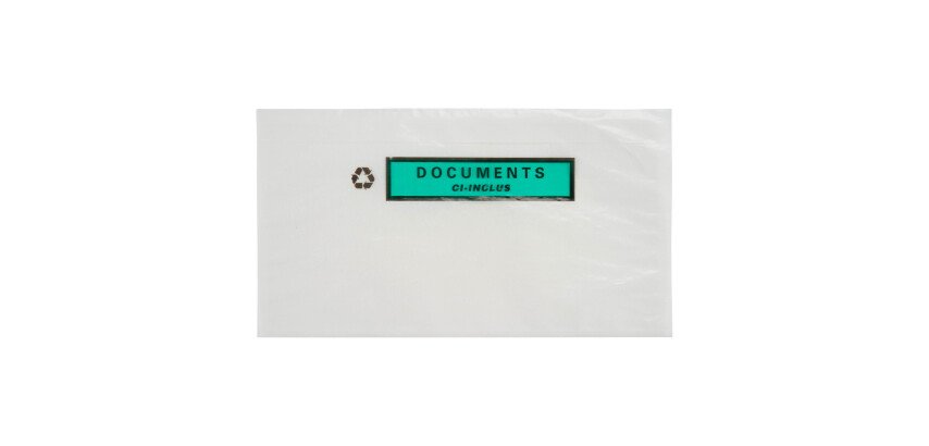 Pochette adhésive porte-document  "documents ci-inclus"  228 x 120 mm - Boîte de 250