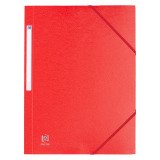 Chemise à élastique 3 rabats carte Eurofolio OXFORD 24,5 x 32 cm dos 2 cm rouge