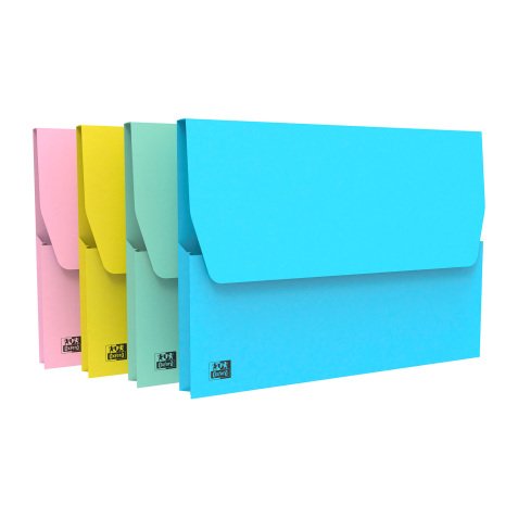 Chemise pochette à soufflet carte Oxford 24 x 32 cm couleur pastel - Paquet de 50