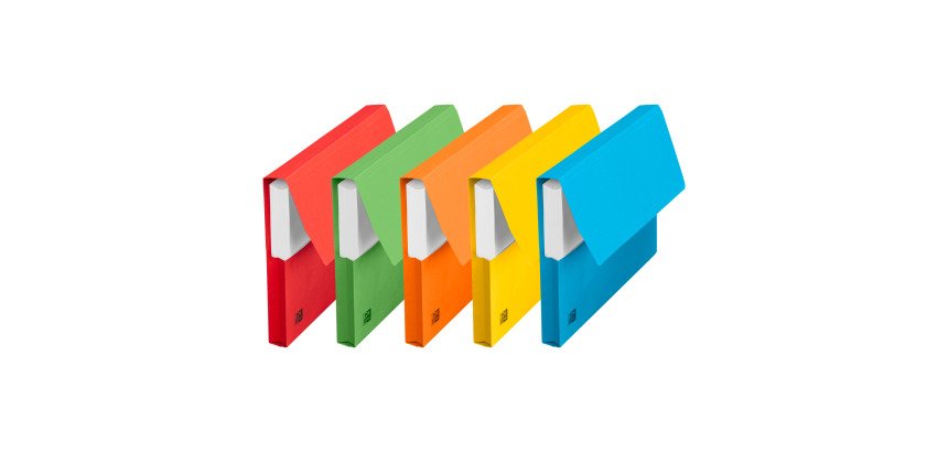 Chemise pochette à soufflet carte Oxford 32 cm couleur vive - Paquet de 50