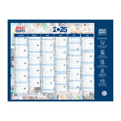 Calendrier semestriel mural 2025 - 32 x 42 cm - Maxiburo