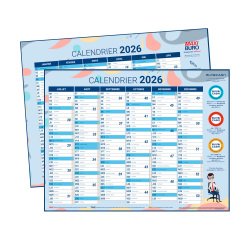 Calendrier semestriel mural 2026 - 32 x 42 cm - Maxiburo