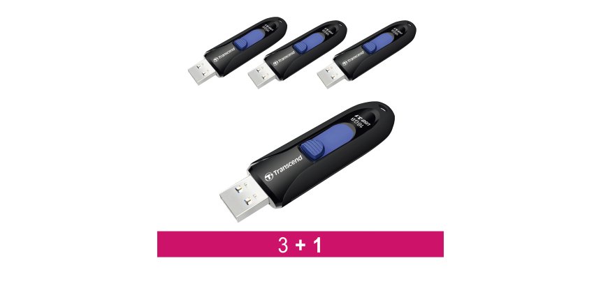 Pack 3 memorias Usb 3.1 Trascend + 1 GRATIS 