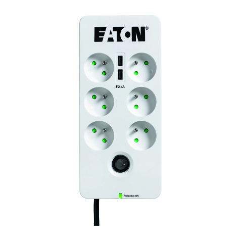 Prises de protection Eaton Protection Box 6 Fr + 2 ports USB