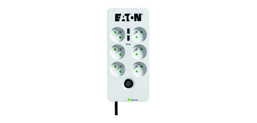 Steckdosenleiste Eaton Protection Box 6 Steckdosen + 2 USB-Anschlüsse