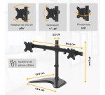 Bras support 2 écrans sur pied Fellowes