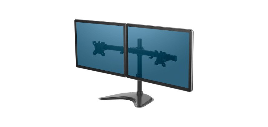 Bras support 2 écrans sur pied Fellowes