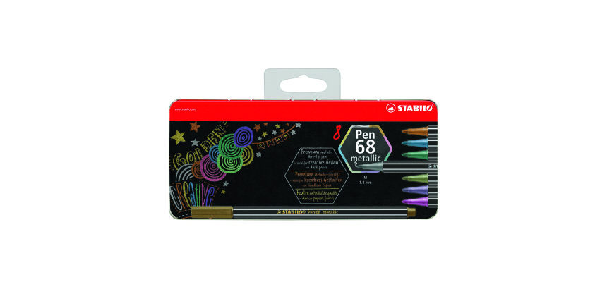 Rotulador STABILO pen 68 metallic - Estuche metal de 8