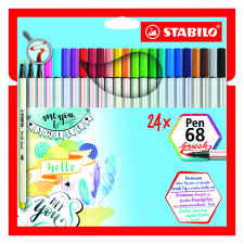 Rotulador Stabilo pen 68 brush punta pincel - Estuche de 24