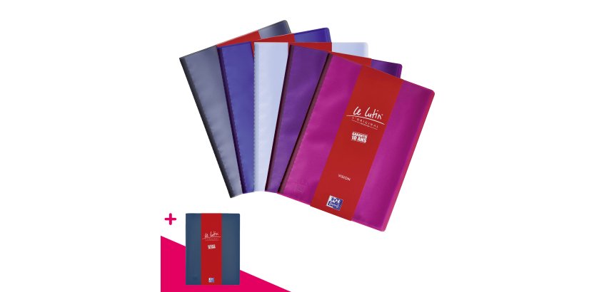 Carpeta de fundas translúcida Le Lutin Vision Oxford A4, 30 bolsillos, colores surtidos