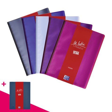 Protège-documents Oxford Le Lutin PVC translucide A4 30 pochettes - 60 vues - couleurs assorties