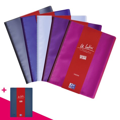 Protège-documents Oxford Le Lutin PVC translucide A4 20 pochettes - 40 vues - couleurs assorties