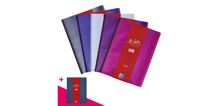 Protège-documents translucides A4 20 pochettes Le Lutin Vision Oxford couleurs assorties