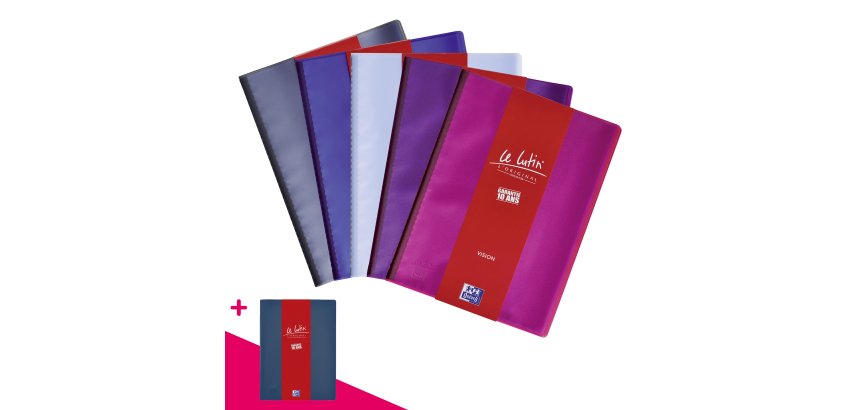 Protège-documents Oxford Le Lutin PVC translucide A4 20 pochettes - 40 vues - couleurs assorties