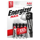 Blister 4 batterijen Energizer Max LR03
