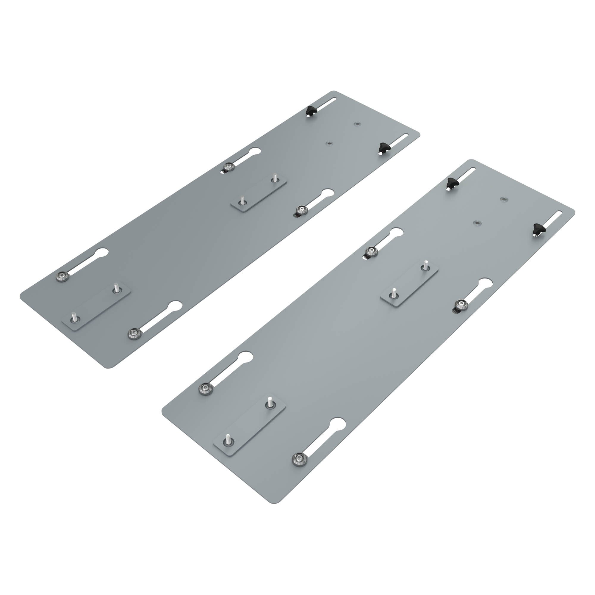 Platine coulissante x 1 pour pied intermédiaire ECLA pôle de 4 bureaux - finition aluminium