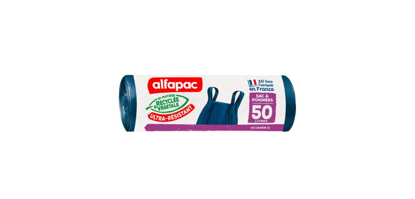 Müllbeutel 50 Liter mit Handgriffen Alfapac blau - 40 Exemplare
