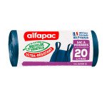 Sac poubelle 20 litres avec poignées Ultra-résistant Alfapac bleu - 40 sacs