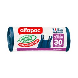 Bolsas de basura con Asas Alfapac 30L - Paquete de 45 bolsas