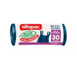 Sac poubelle 30 litres avec poignées Ultra-résistant Alfapac bleu - 45 sacs