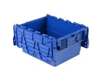 Caja de almacenamiento de transporte con tapa de plástico azul - 16 litros