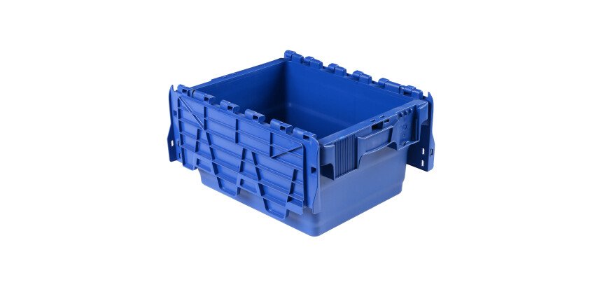 Bac de stockage navette avec couvercle en plastique bleu - 16 litres