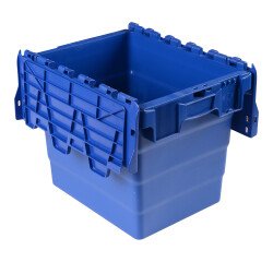 Caja de almcenamiento con tapa de plástico azul - 27 L