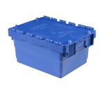 Bac de stockage navette avec couvercle en plastique bleu - 16 litres