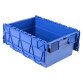 Caja de almacenamiento transporte con tapa de plástico azul - 44 litros