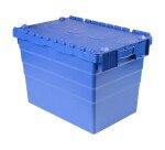 Bac de stockage navette avec couvercle en plastique bleu - 78 litres