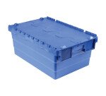 Bac de stockage navette avec couvercle en plastique bleu - 44 litres