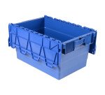 Bac de stockage navette avec couvercle en plastique bleu - 54 litres