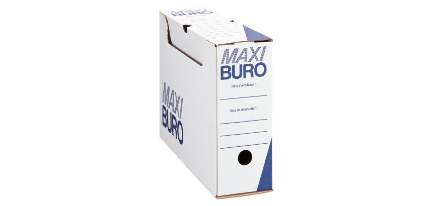 Boîte à archives blanches dos 10 cm - Maxiburo