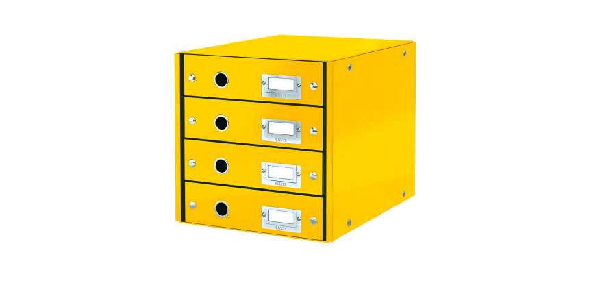 Módulo de clasificación Leitz Click & Store Wow 4 cajones de color amarillo