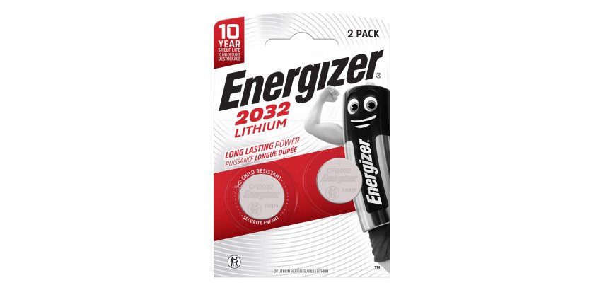 Pile bouton CR2032 lithium Energizer - Blister de 2 piles