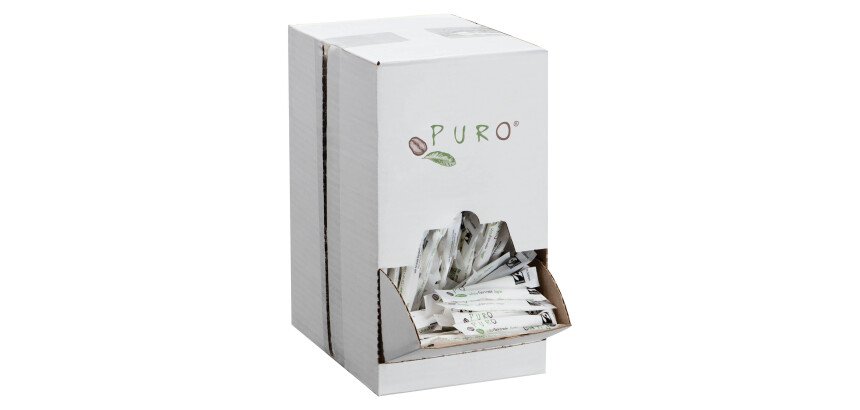 Sucre en poudre Puro - boîte distributrice de 500 sticks de 5 g