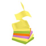 Repositionable notes Zig-Zag assortment of colors Spring Bruneau 75 x 75 mm - 1 block of 100 sheets