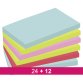 Pack de 24 notes couleurs Miami Super Sticky Post it 76 x 127 mm + 12 OFFERTES