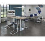 Table de réunion haute plateau chêne L 210 x P 100 cm - Meeting