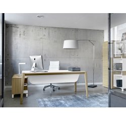 Mesa Ostrahl blanca An 180 cm con mueble